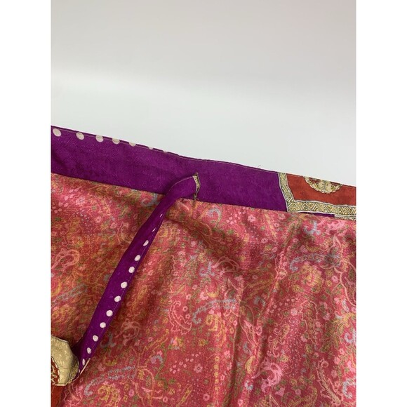 Urban Nomad Earthbound Trading Silk Wrap Skirt Layered Reversible One Size - Picture 9 of 11